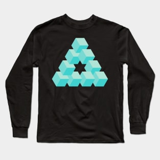 Optical illusion triangle #2 - ice cubes Long Sleeve T-Shirt